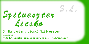 szilveszter licsko business card